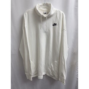 Nike Club Fleece Oversized Mock-Neck Sweatshirt Womens Medium FB8664-100 White